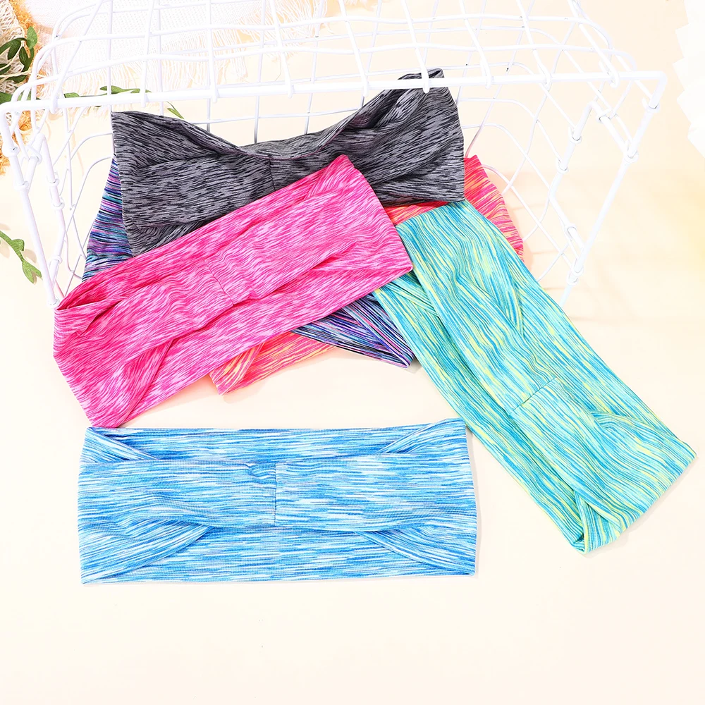 10Pcs Women Random Color Soft Elastic Hair Band Yoga Headband Sports Makeup Hair Hoop Vintag Headwrap Hair Accessories Wholesale