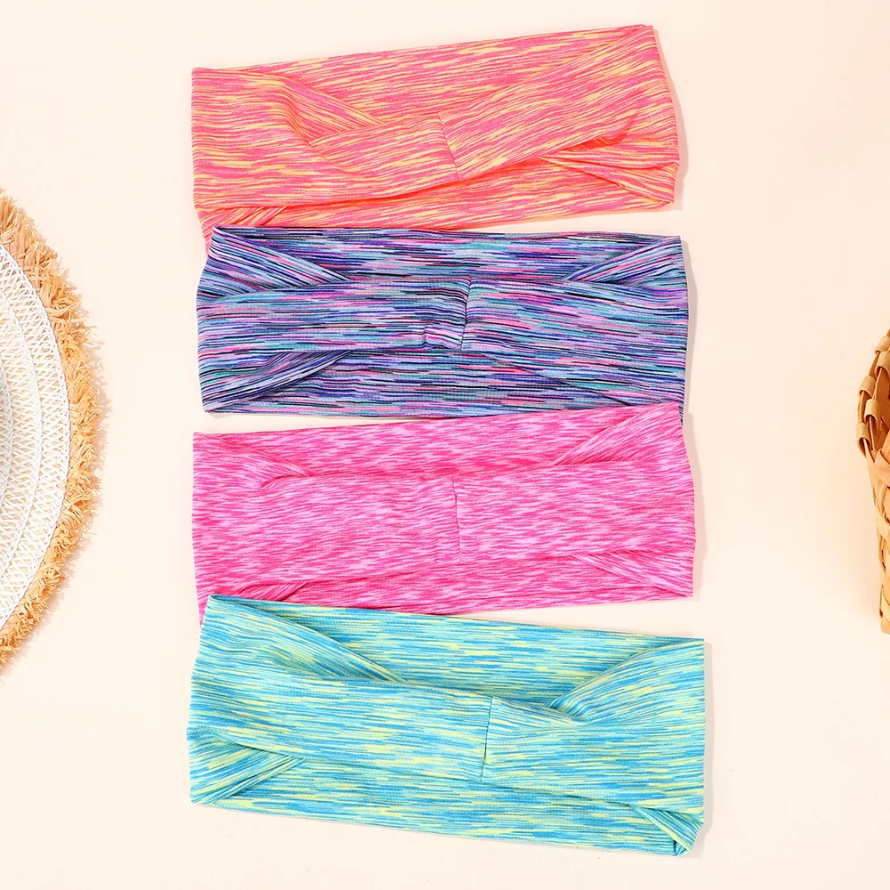 10Pcs Women Random Color Soft Elastic Hair Band Yoga Headband Sports Makeup Hair Hoop Vintag Headwrap Hair Accessories Wholesale