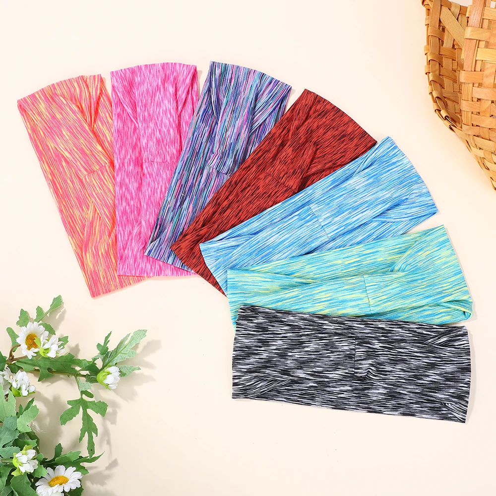 10Pcs Women Random Color Soft Elastic Hair Band Yoga Headband Sports Makeup Hair Hoop Vintag Headwrap Hair Accessories Wholesale