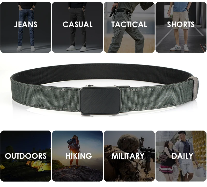 VATLTY 2025 Rigid Tactical Outdoor Belt for Men Zinc Alloy Automatic Buckle Jeans Belt Sturdy Nylon Men's Casual Belt Girdle