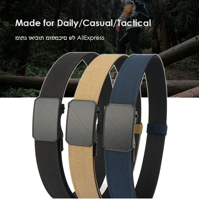 VATLTY 2025 Rigid Tactical Outdoor Belt for Men Zinc Alloy Automatic Buckle Jeans Belt Sturdy Nylon Men's Casual Belt Girdle