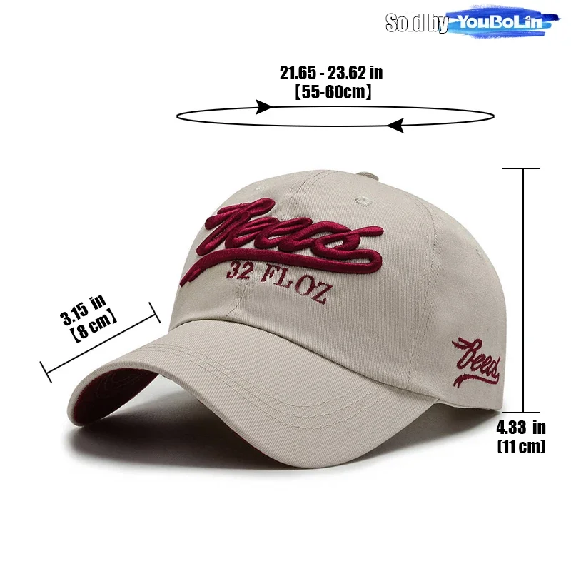 Letters 3D Embroidery Cotton Adjustable Baseball Cap Sun Hat Trucker Caps Dad Hats
