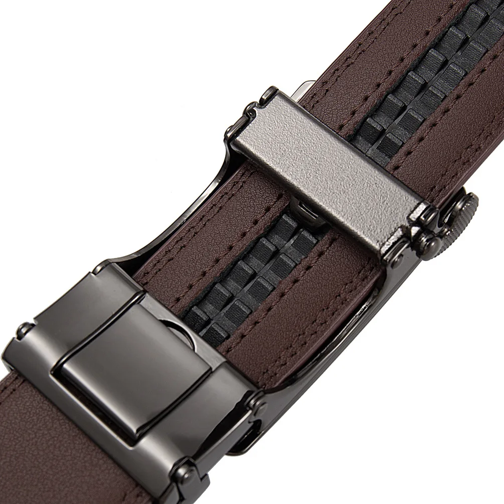 OYIFAN Automatic Buckle Belt for Men, High Quality Genuine Leather Belt, Adjustable Ratchet Belt Fashion Designer Belt Men