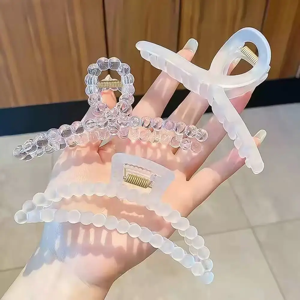 3pcs 4.5-inch large clear claw hairpin, suitable for thick and thin hair, fixed hair, travel and vacation