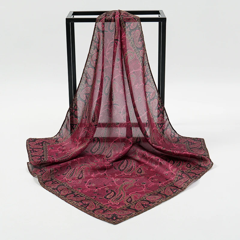 Luxury Silk Scarf 70*70cm Square Retro Paisley Print Women Shawl Headband Small Hair Scarves Female Handkerchief Hijab