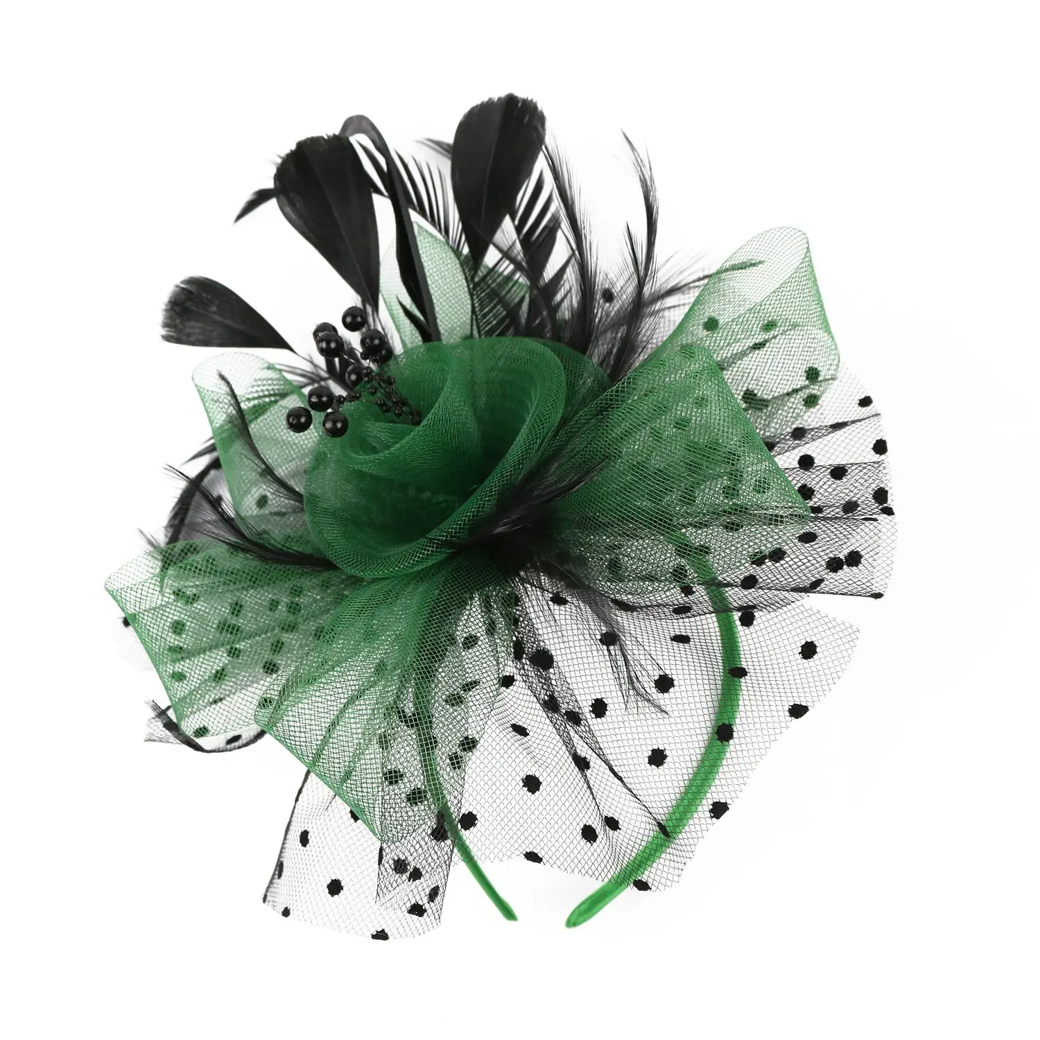 Cocktail Mesh Flower Feathers Hair Clip Fascinator Hat for Women Tea Party Headband Hair Accessories