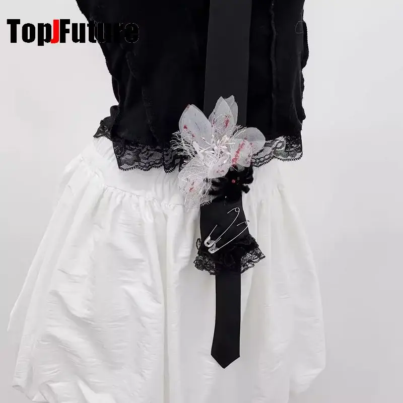 ”Scarlet Spider“ Halloween Women Men Steampunk Pre-Tied Tie Punk Y2K Girl Couple Gothic Lazy Versatile JK Tie Adjustable Dark