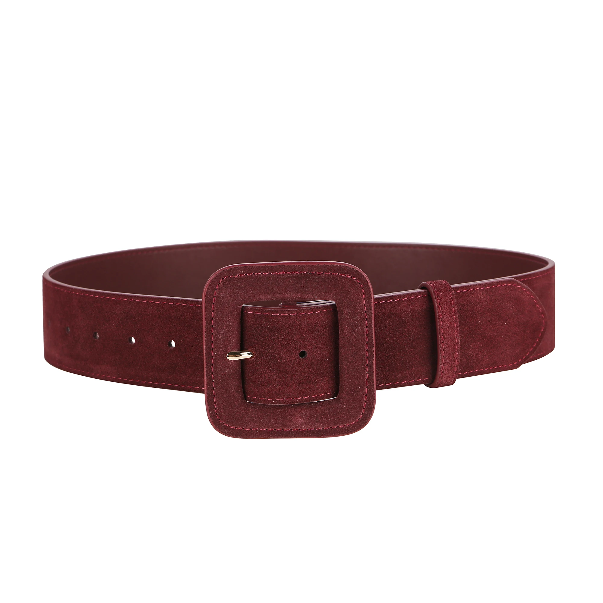 Fashion Women's Suede Belt Wide High Waist Belt Vintage Chunky Buckle Leather Belts Decoration for Dress Coats