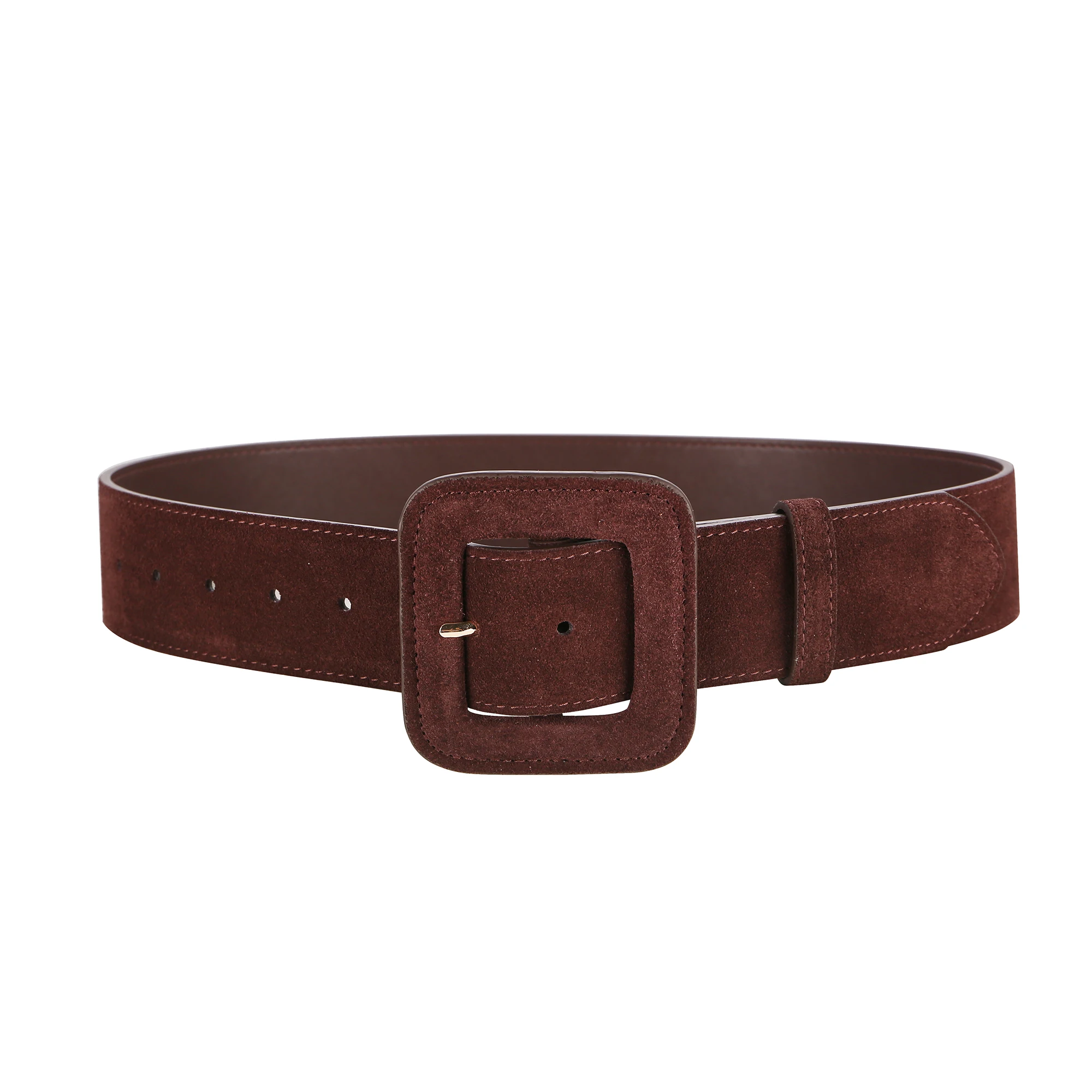 Fashion Women's Suede Belt Wide High Waist Belt Vintage Chunky Buckle Leather Belts Decoration for Dress Coats