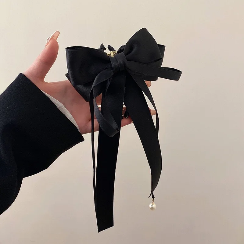 Hair Claw Ribbon Bow Grip Large Shark Clip Hair Claw Clip Hair Accessories for Women Hair Pins and Clips