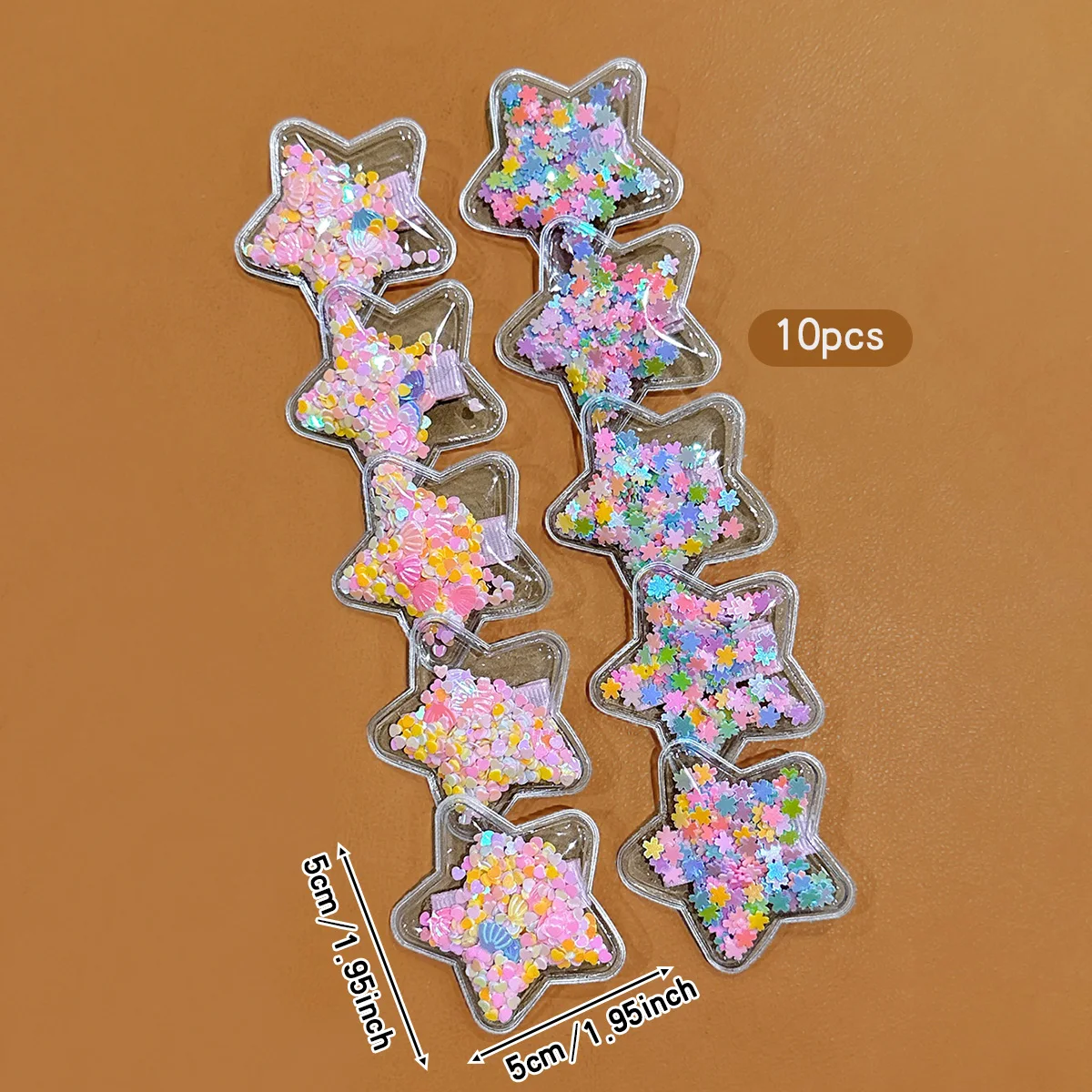 10 colorful star hair clips suitable for daily hair accessories