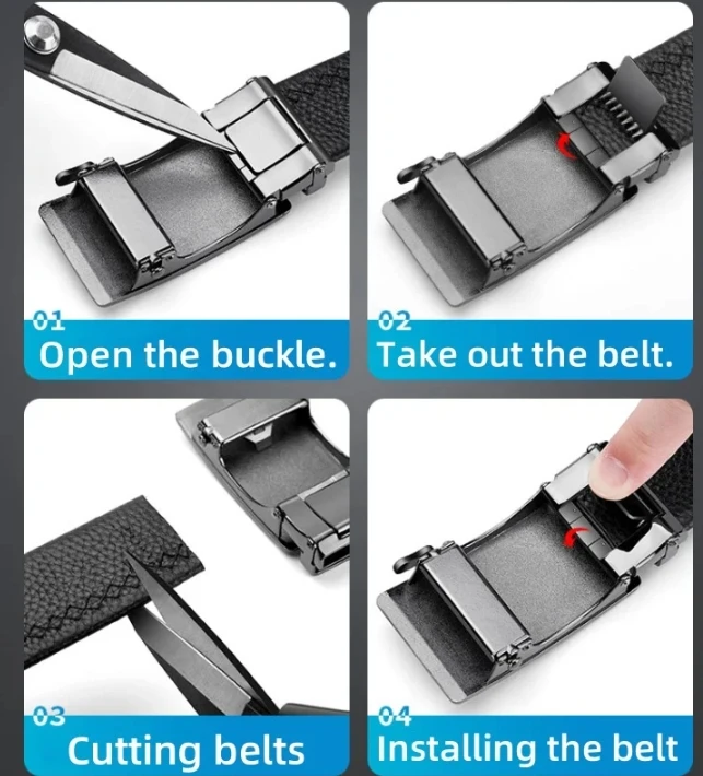 Fashion Designer Automatic Buckle Belt For Men Business & casuals Belt Men's Genuine Leather Belt Adjustable ratchet belt Men