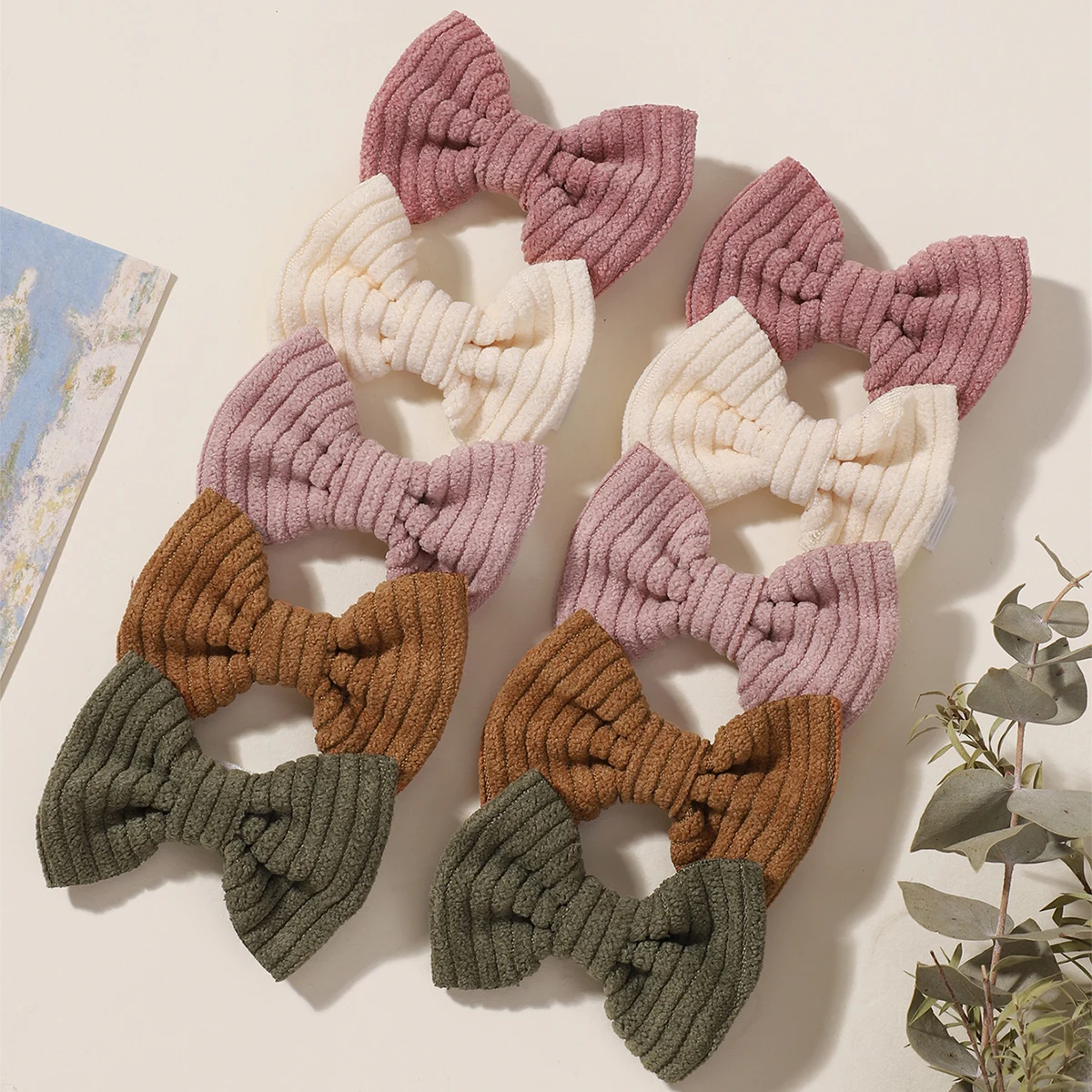 10pcs/set Girls New Solid Hairpins Hair Bows Nylon Safe Hair Clip Barrettes for Infants Toddlers Kids Hair Accessories Gifts
