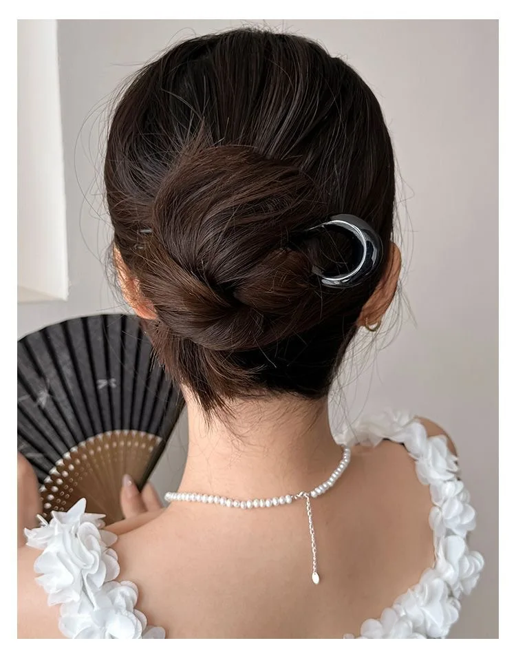 U-Shaped Hair Fork Fashion Tortoiseshell Acetate Hairpin Geometric Design Headwear Hair Sticks Women Girls