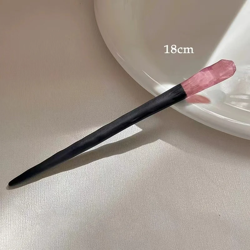 1PC Design Sense Colorblocking Hairpin Women's Premium Sense Ancient Style Hairpin High-end Daily Commuter Wooden Hairpin