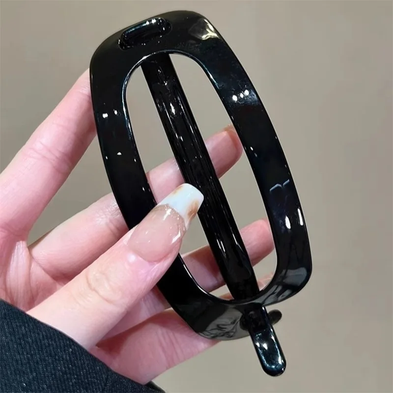 12CM Fashion Oval Hair Claw Clip for Women New Design Leopard Curved Flat Styling Barrettes Acrylic Lying Down Hair Accessories