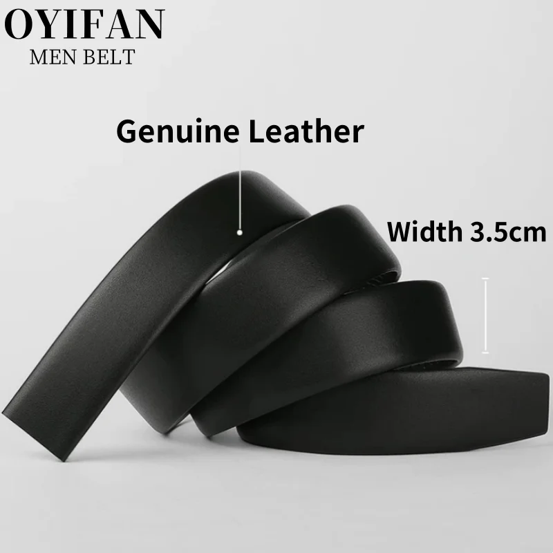 Automatic Belt Replacement Strap Genuine Leather Belt For 3.7cm-4cm Automatic Buckle Adjustable Ratchet Belt