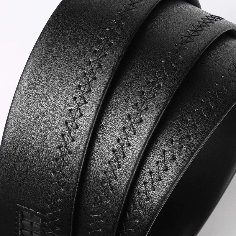 Automatic Belt Replacement Strap Genuine Leather Belt For 3.7cm-4cm Automatic Buckle Adjustable Ratchet Belt
