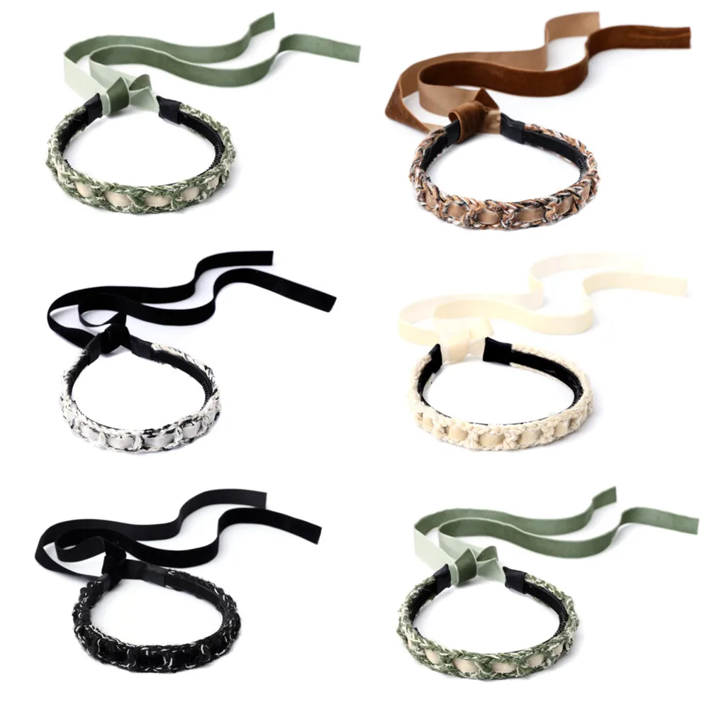 001G Yarnbraid Hair Bows headband Cute Hairpins Girls Hair headband Barrettes Solid Clip Kids Headwear Fashion Hair Accessories