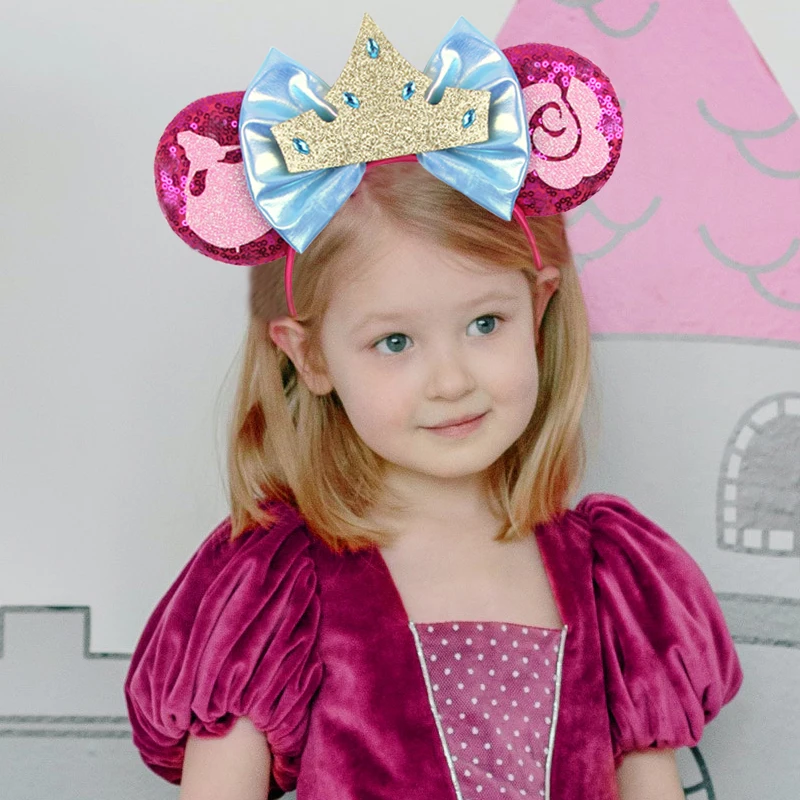 Cute Rapunzel Hair Bands for Women Chameleon Sun Flower Ears Headbands Kids Sequins Bow Hairband Girl Tangled Hair Accessories