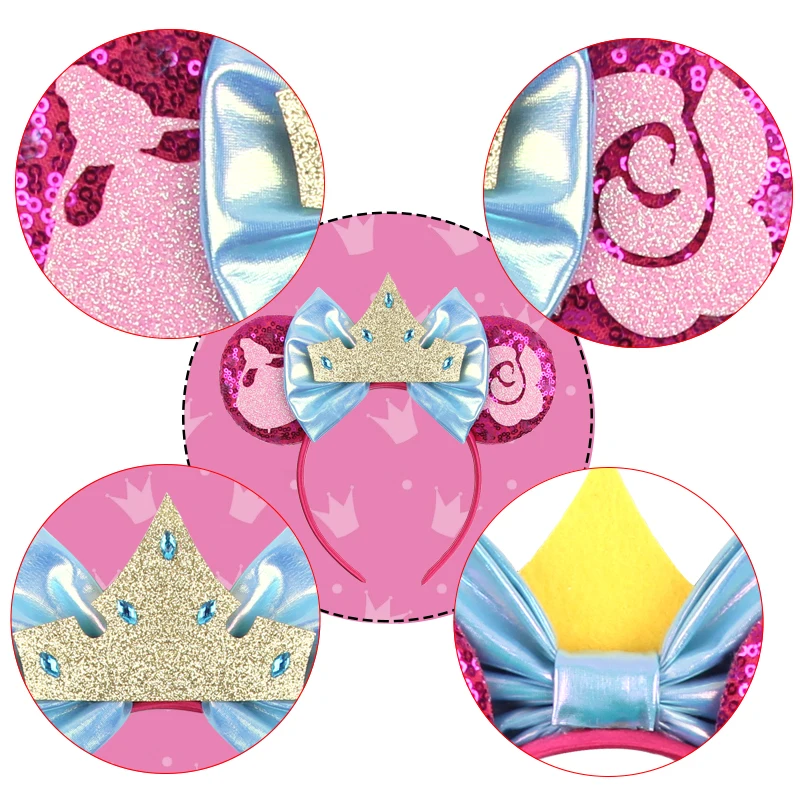 Cute Rapunzel Hair Bands for Women Chameleon Sun Flower Ears Headbands Kids Sequins Bow Hairband Girl Tangled Hair Accessories