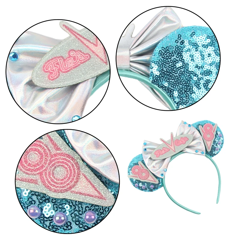 Newest Cartoon Cute Glitter Sequins Bow Headband 2026 DIY Headwear for Adults Kids Holiday Party CosplayHairband