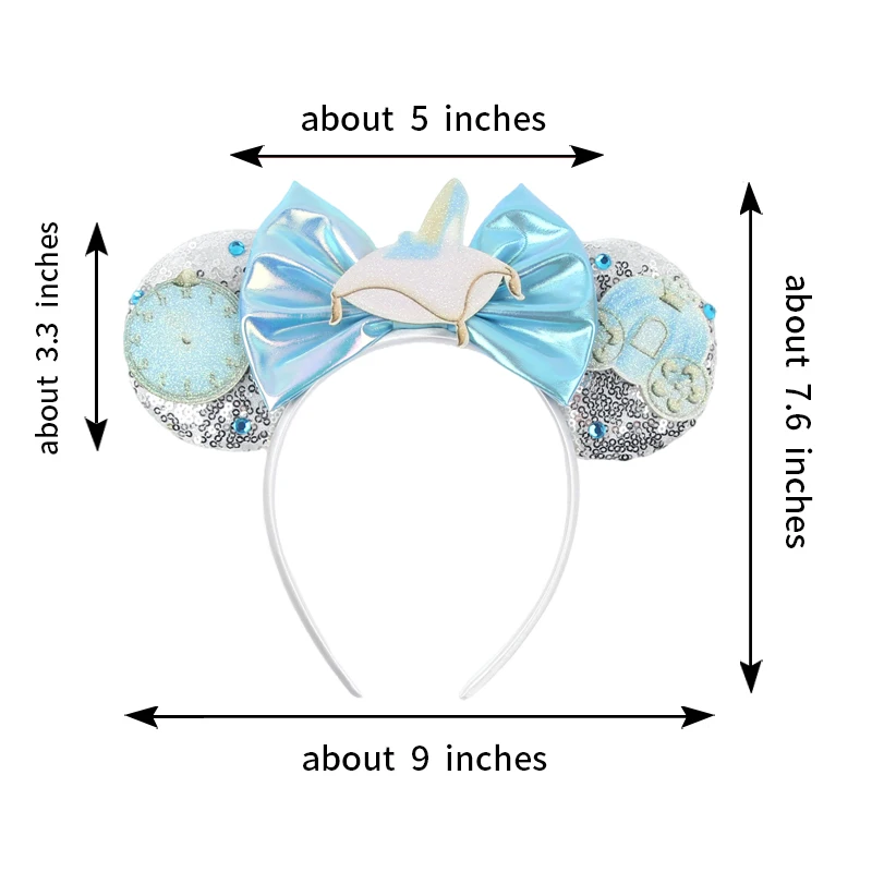 Newest Cartoon Cute Glitter Sequins Bow Headband 2026 DIY Headwear for Adults Kids Holiday Party CosplayHairband