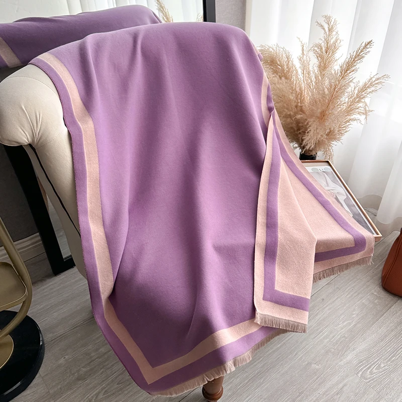 New Warm Luxury Cashmere Scarf Women Plain color Fashion Shawl and Wraps Ladies Blanket Foulard Winter Pashmina Bandana Bufanda