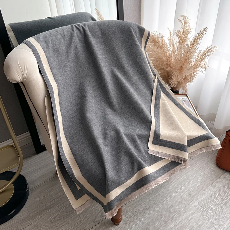 New Warm Luxury Cashmere Scarf Women Plain color Fashion Shawl and Wraps Ladies Blanket Foulard Winter Pashmina Bandana Bufanda