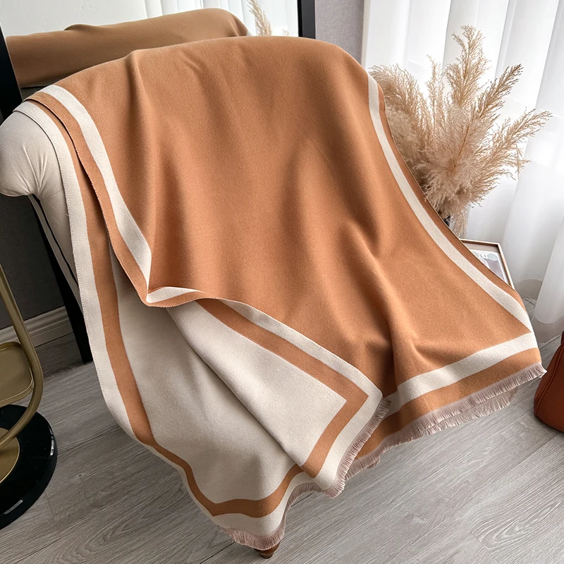 New Warm Luxury Cashmere Scarf Women Plain color Fashion Shawl and Wraps Ladies Blanket Foulard Winter Pashmina Bandana Bufanda