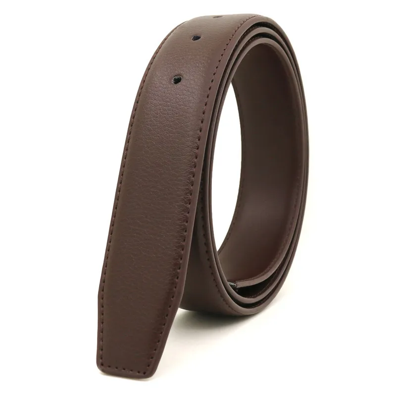3.3 Cm Board Buckle Pin Buckle Belt Strip, Belt Body, Buckle-Free White and Blue-Gray Genuine Leather Perforated Belt