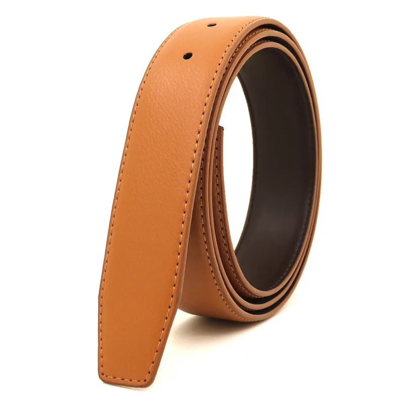 3.3 Cm Board Buckle Pin Buckle Belt Strip, Belt Body, Buckle-Free White and Blue-Gray Genuine Leather Perforated Belt