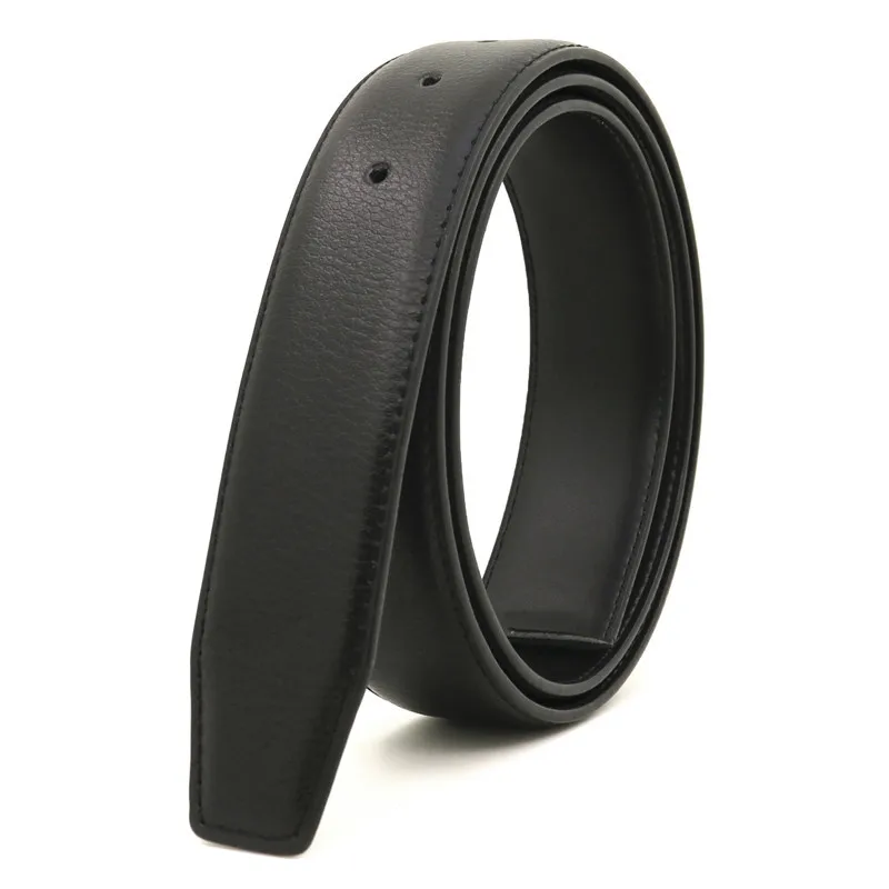 3.3 Cm Board Buckle Pin Buckle Belt Strip, Belt Body, Buckle-Free White and Blue-Gray Genuine Leather Perforated Belt