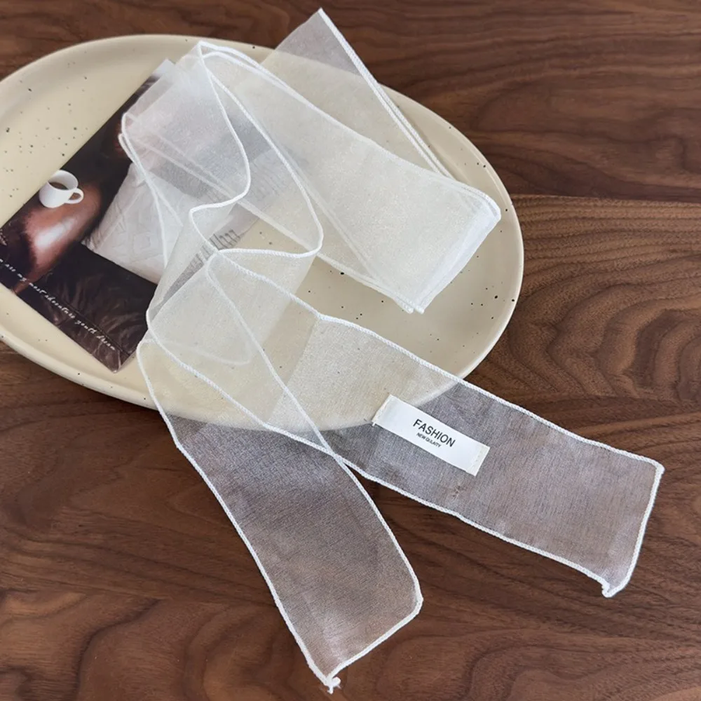 6x150cm Summer Beach Sheer Long Skinny Scarf Organza Ribbon Headband Spring Fashion Girl Y2K Party Decoration Narrow Scarf