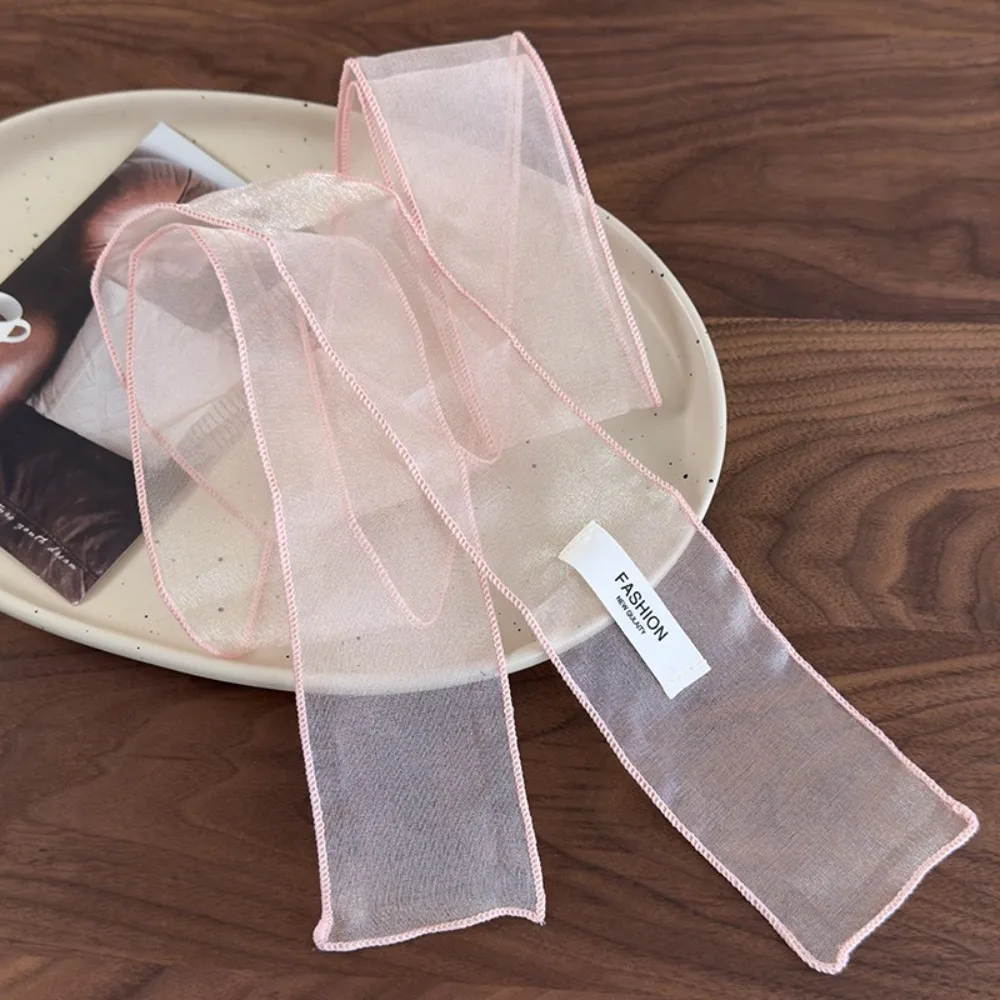 6x150cm Summer Beach Sheer Long Skinny Scarf Organza Ribbon Headband Spring Fashion Girl Y2K Party Decoration Narrow Scarf