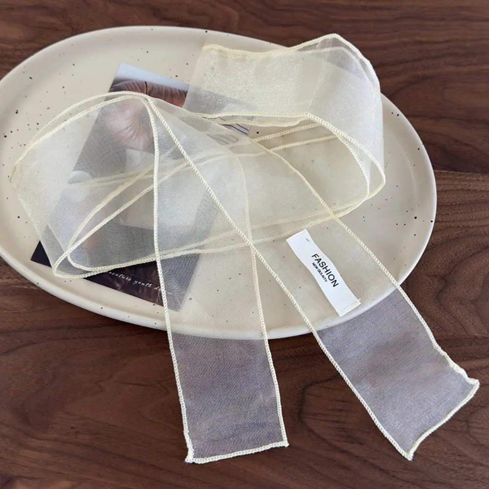 6x150cm Summer Beach Sheer Long Skinny Scarf Organza Ribbon Headband Spring Fashion Girl Y2K Party Decoration Narrow Scarf