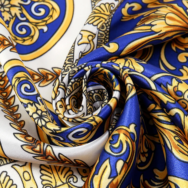 2025 Silk Shawl Square Scarf For Women Print Headband Foulard Satin Hijab Hair Bands Neckerchief Female Head Wraps Bandana