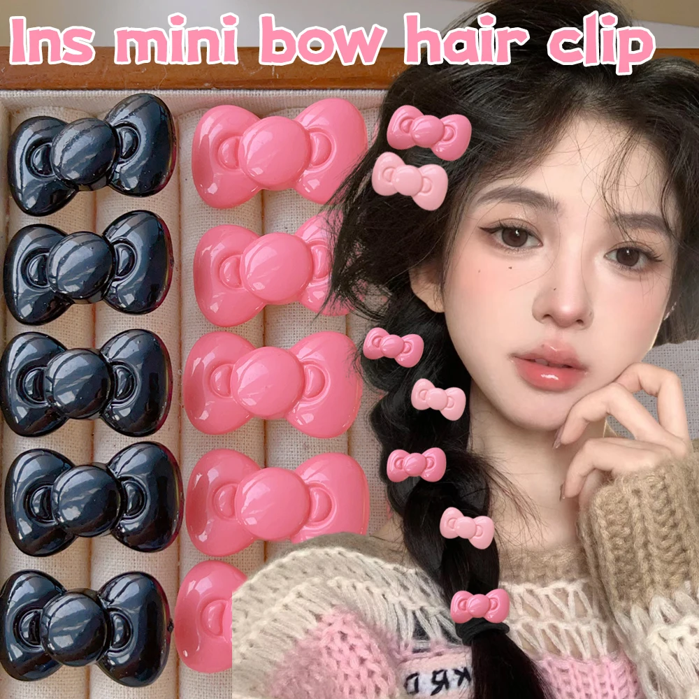 Kawaii Bow Hairpin Cute Girls Women Heart Side Clip Bangs Duckbill Hair Clips Elegant Barrette Casual Fashion Hair Accessories
