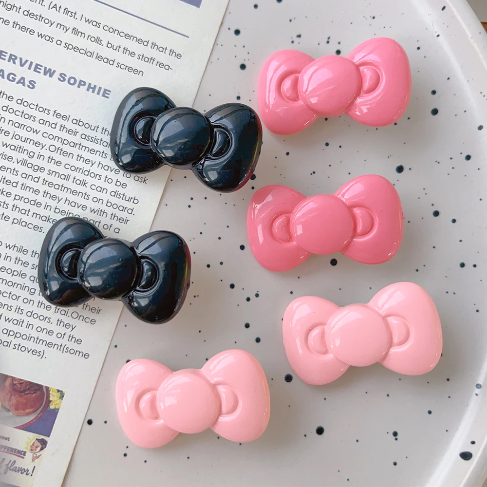 Kawaii Bow Hairpin Cute Girls Women Heart Side Clip Bangs Duckbill Hair Clips Elegant Barrette Casual Fashion Hair Accessories