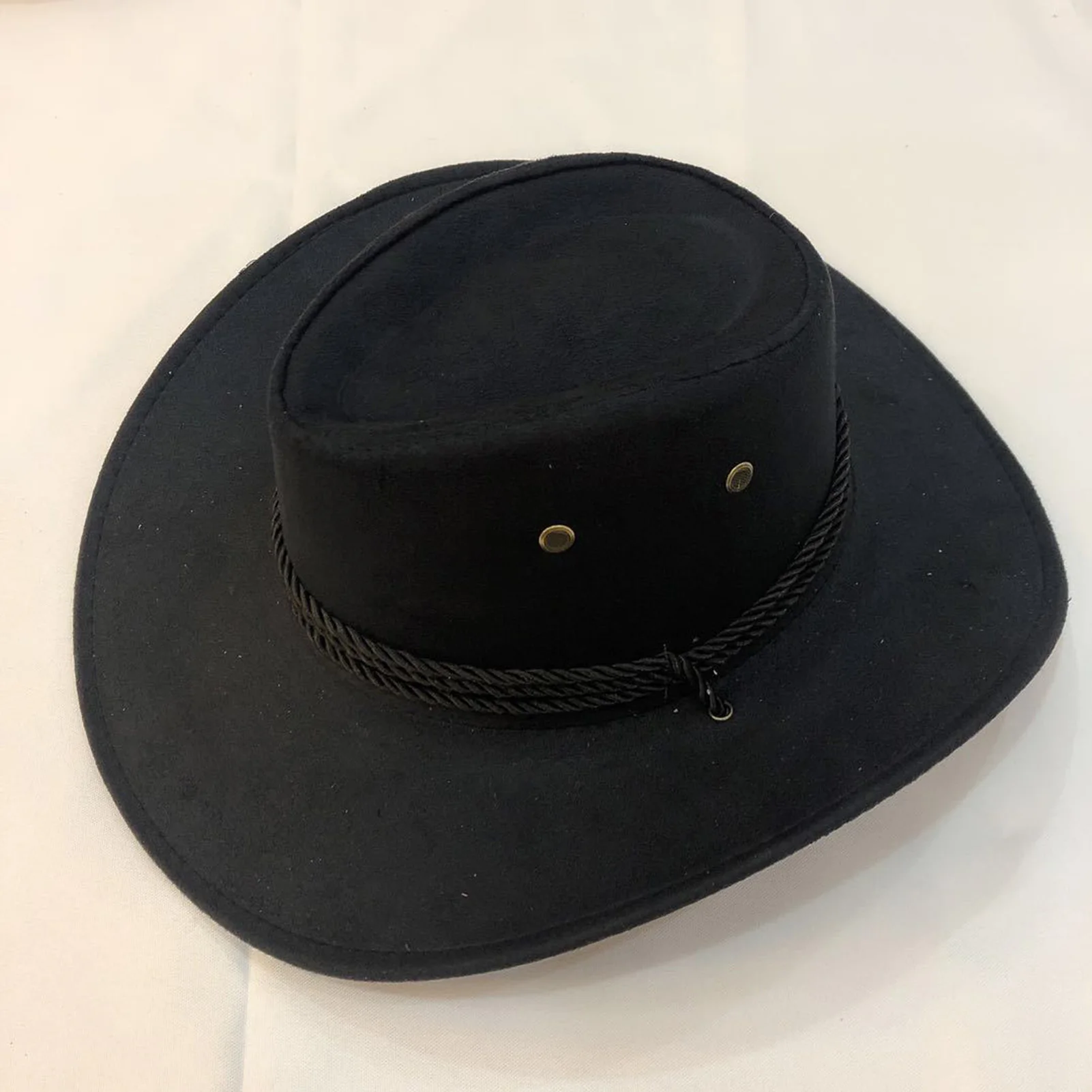 Cowboy Hat Classic Western Cowboy Hats with Adjustable Neck Draw String Vintage Cattleman Hat for Dress-Up Parties Costume GIft