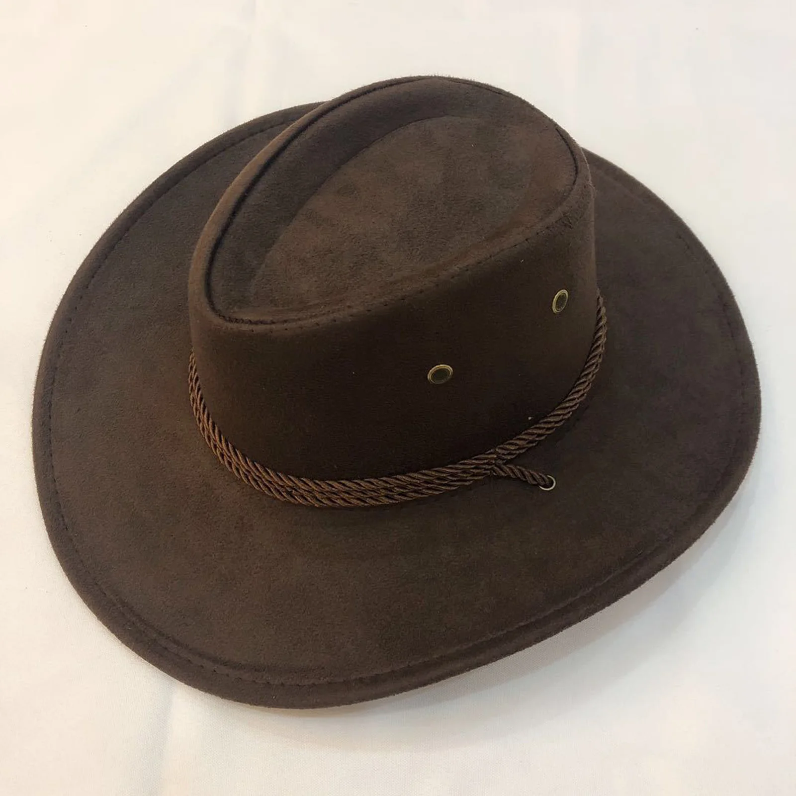 Cowboy Hat Classic Western Cowboy Hats with Adjustable Neck Draw String Vintage Cattleman Hat for Dress-Up Parties Costume GIft