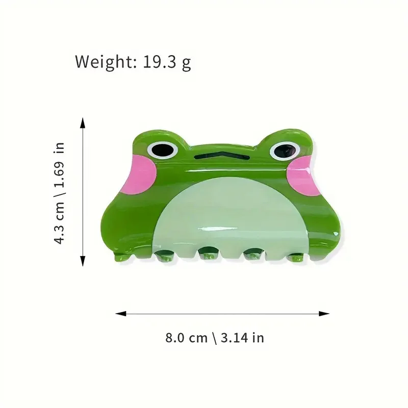1PC Cute Cartoon Frog Acrylic Ponytail Holder Shark Hair Clip Creative Clip for Daily Holiday Party Use