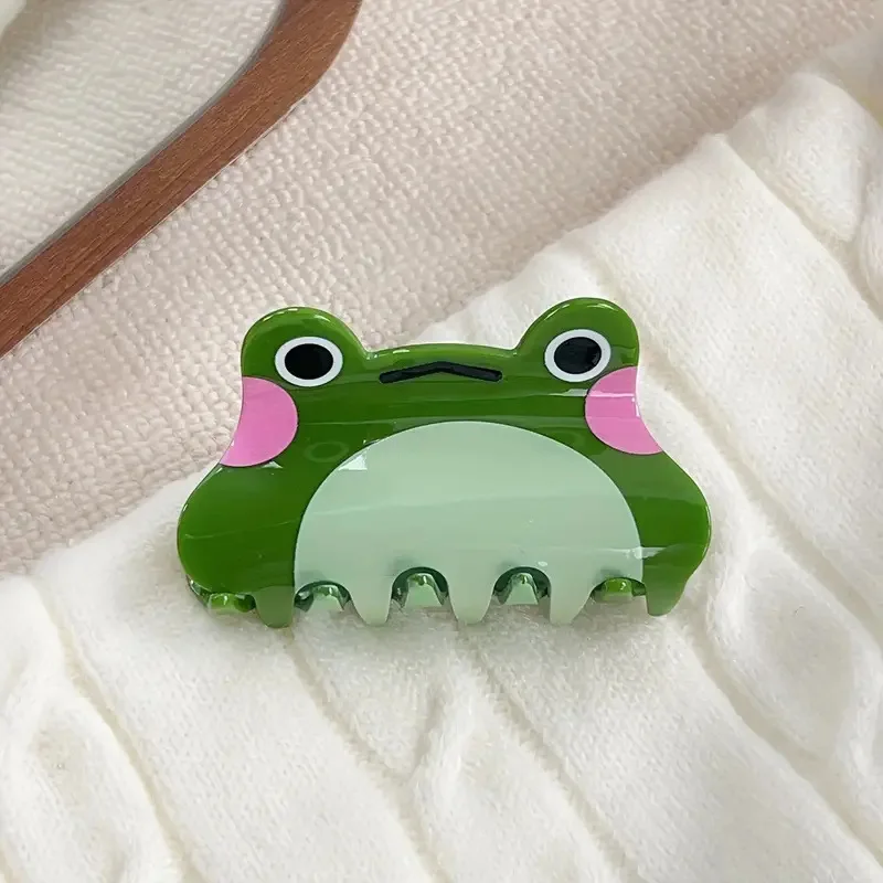 1PC Cute Cartoon Frog Acrylic Ponytail Holder Shark Hair Clip Creative Clip for Daily Holiday Party Use