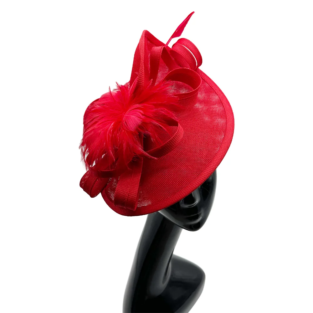 2026 Elegant Fascinator Hat for Women Tea Party Kentucky Derby Fascinator Pillbox Hat Feather Flower Fascinator Wedding Cocktail