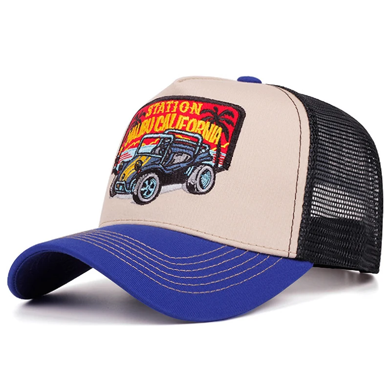 2025 New Net Hat Coconut Tree Retro Convertible Car Truck Hat Men's Street Hip Hop Hat Women's Outdoor Sunshade Hat Baseball Hat