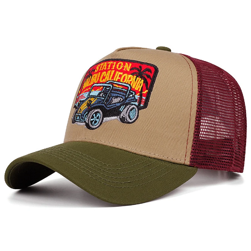 2025 New Net Hat Coconut Tree Retro Convertible Car Truck Hat Men's Street Hip Hop Hat Women's Outdoor Sunshade Hat Baseball Hat