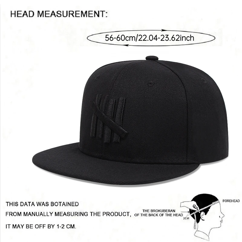 2025 New Five Bar Embroidered Simple Classic Flat Edge Hat Men's Street Hip Hop Hat Women's Outdoor Sunshade Hat Baseball Hat