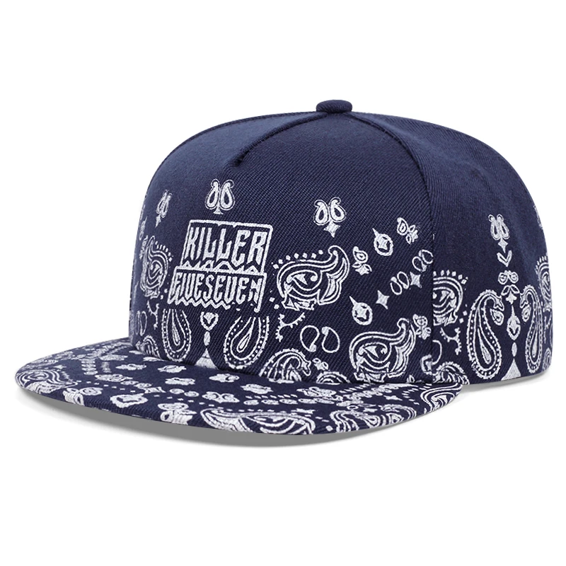 2025 New West Coast Cashew Flower Flat Edge Hat Men's Street Dance Hip Hop Hat Women's Outdoor Leisure Sunshade Hat Baseball Hat