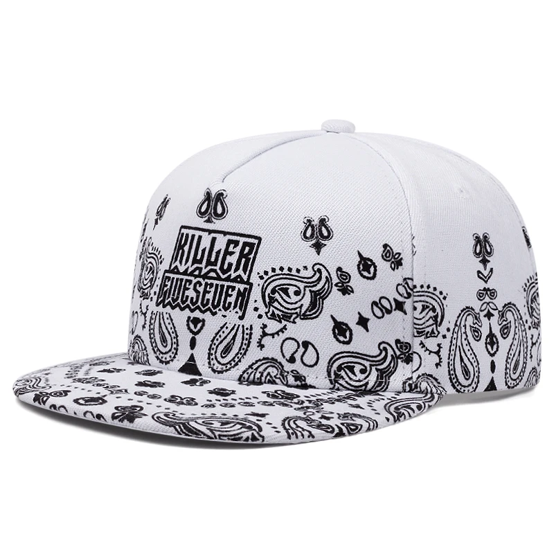 2025 New West Coast Cashew Flower Flat Edge Hat Men's Street Dance Hip Hop Hat Women's Outdoor Leisure Sunshade Hat Baseball Hat