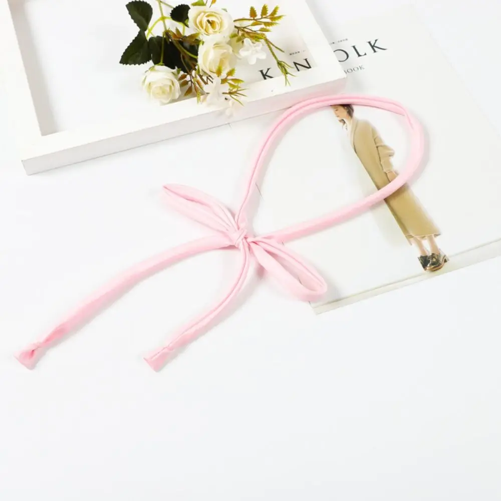Solid Color Simple Neck Tie Elegant Ribbon Knot Thin Satin Bowtie School Student Bowtie Vintage JK Uniform Shirt Accessory